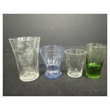 Vtg. Shot Glasses - 2 etched glass