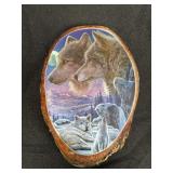Kentucky Down Under Wolf Foil Art on Wood tree