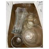 Variety of clear glass vases