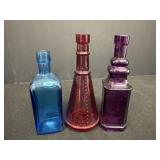(3) Vtg. Pressed Glass Bottles