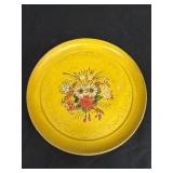 Hand Painted Floral Paper Mache Tray