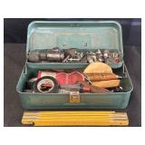 Small metal toolbox w/ contents