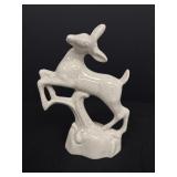 Speckled Glazed Ceramic Jumping Deer Figurine