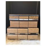 (4) Faux Wood Cassette Tape Storage Drawer