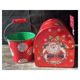 Tin "Letters for Santa" mailbox & mint bucket