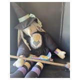 Vintage Stuffed Witch & Broom