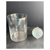 Cylinder Vase & Opalescent Glass Ornament Ball
