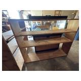 2 Wooden 3 shelf shelving units