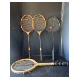 (4) Vintage Tennis Rackets