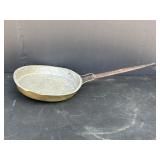 Vtg 12" Brass & Steel Fry pan w/ iron handle