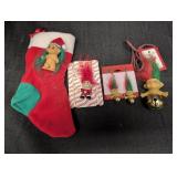 Troll Christmas items, stocking, rope necklace