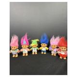 (6) RUSS Miniature Troll Dolls