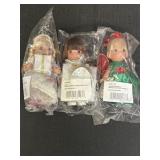 3 Precious Moments 8in dolls by Linda Rick - Happy