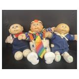 (3) Cabbage Patch Kids Dolls - clown, pilot, &