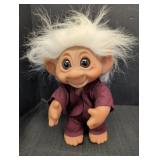 #604 Thomas Dam Troll brown felt suit 9in tall