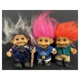 (3) Russ Troll Dolls - grandpa, Liï¿½l Slugger, &