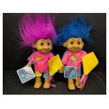 (2) Russ Berrie Kite Flying"Travis Troll" Dolls
