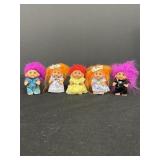 (5) DAM 1995 Mini Troll Dolls