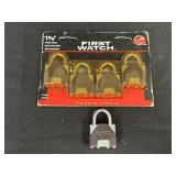 First Watch 4-pack of 1-9/16" laminated padlocks