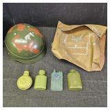 Military Play Toys: Camo Helmet, US Bag & Green