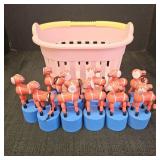 (11) Vintage Wooden Push Puppet Animals