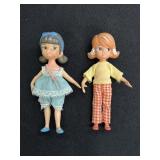 2- 4.5" 1965 Hasbro Dolly Darlings dolls