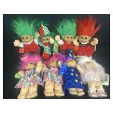 (8) Russ Berrie soft-body plush troll dolls