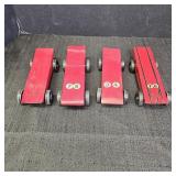 (4) Classic Pinewood Derby Style Gravity Race Cars