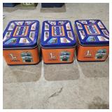 (3) Lionel Legendary Trains Blue Tin Storage Box