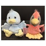 2 Precious Moments Tender Tails plush birds, 1997