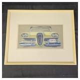 1999 Framed "Elvis and the Edsel" Colored Pencil