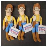(3) VTG 9in Disney Sheriff Woody Bean Bag Plush