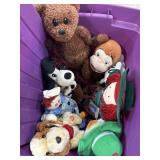 Plush toys in 21 gal. tote - Madeline, Curious