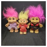 (3) Vintage Troll Dolls