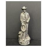 6" Stetson resin cowboy figurine w/ a pewter