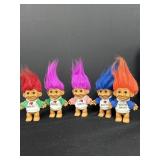 (5) RUSS Miniature Troll Dolls