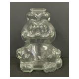 7.25" Garfield the Cat clear glass coin bank