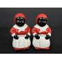 Porcelain Black Americana Salt & Pepper Shakers