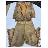 Leather Fringe Jacket & Pant Set