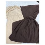 Brown Skirt & Shawl & Cream Dress & Apron