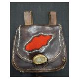 Leather Belt Pouch w/ antler button