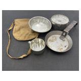 Vtg aluminum camping mess kit