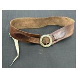 39.5" wide brown leather belt