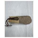 Stone Tool w/ wrapped leather case
