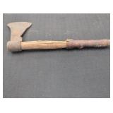 Tomahawk Axe w/ wood & leather wrapped handle