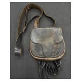 Leather Hunting Pouch w/ Fringe