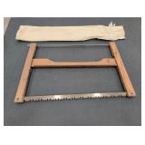 Vtg Wooden Buck Saw w/ carrying case