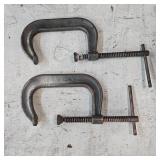 (2) Drop-Forged Steel C-Clamp: Wilton & Unknown