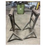 2- 37" single roller material support stands