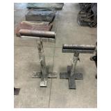 2 adjustable heavy-duty steel roller stands w/